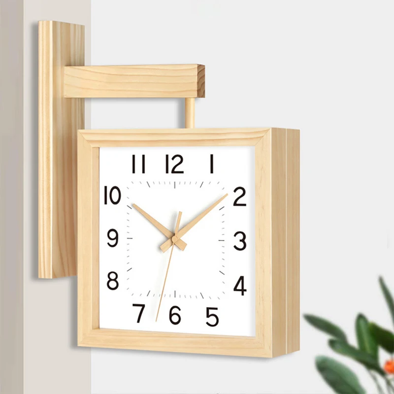 Wooden Double Sided Wall Clock - đánh giá và giá Japanese Living Lifestyle